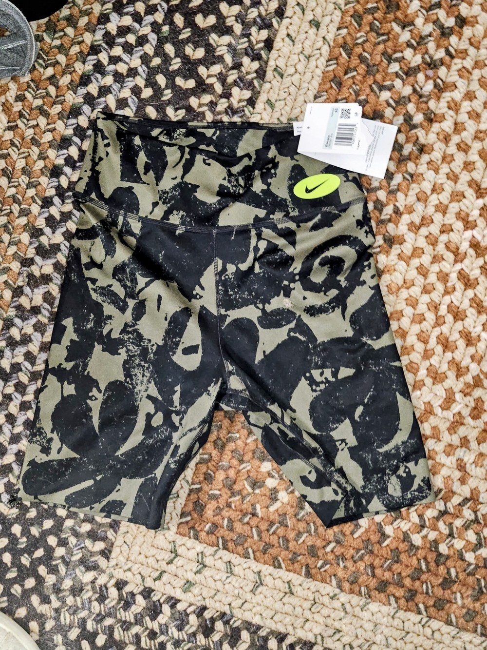 Nike Womens Olive Green Camo Compression Shorts